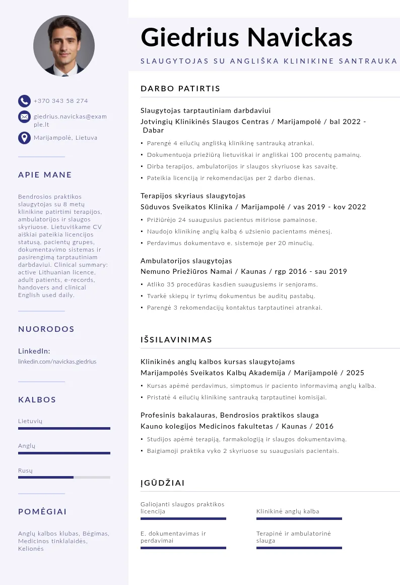 Angliška klinikinė santrauka