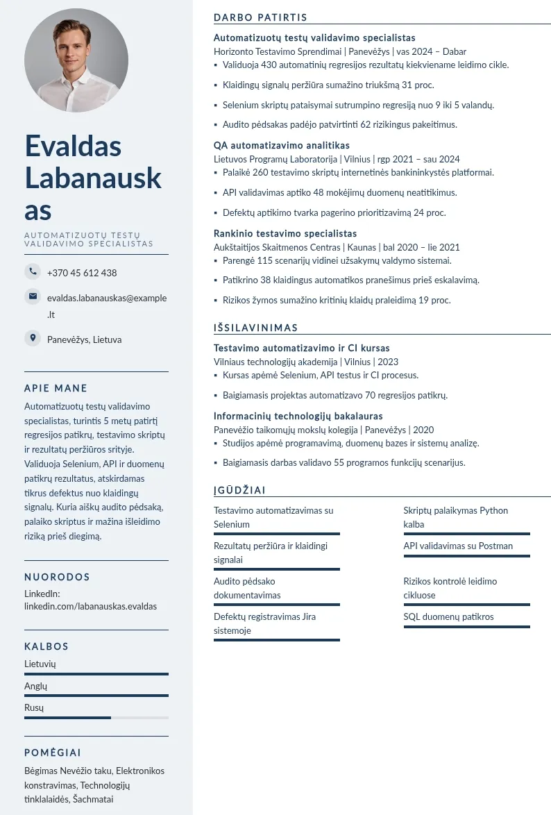 Automatizuotų testų validavimas