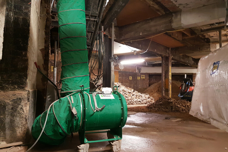 RVT set up in a basement for fresh air