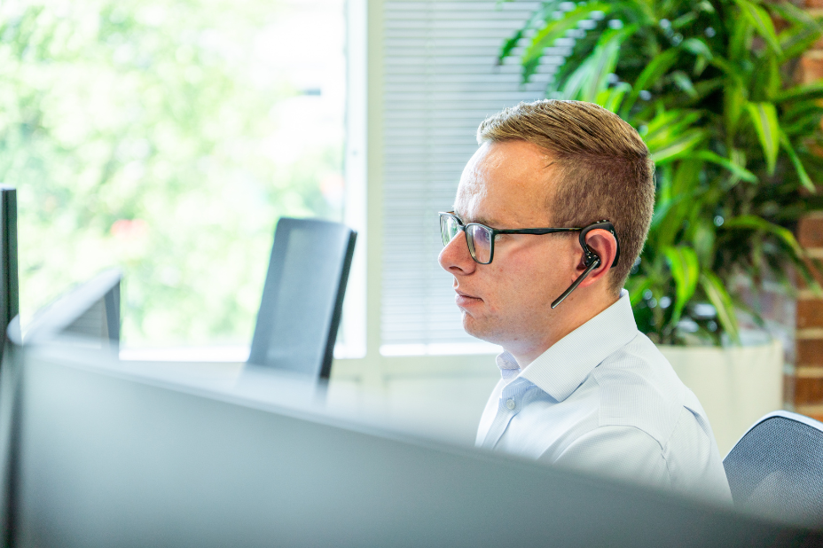 Consultant at his desk