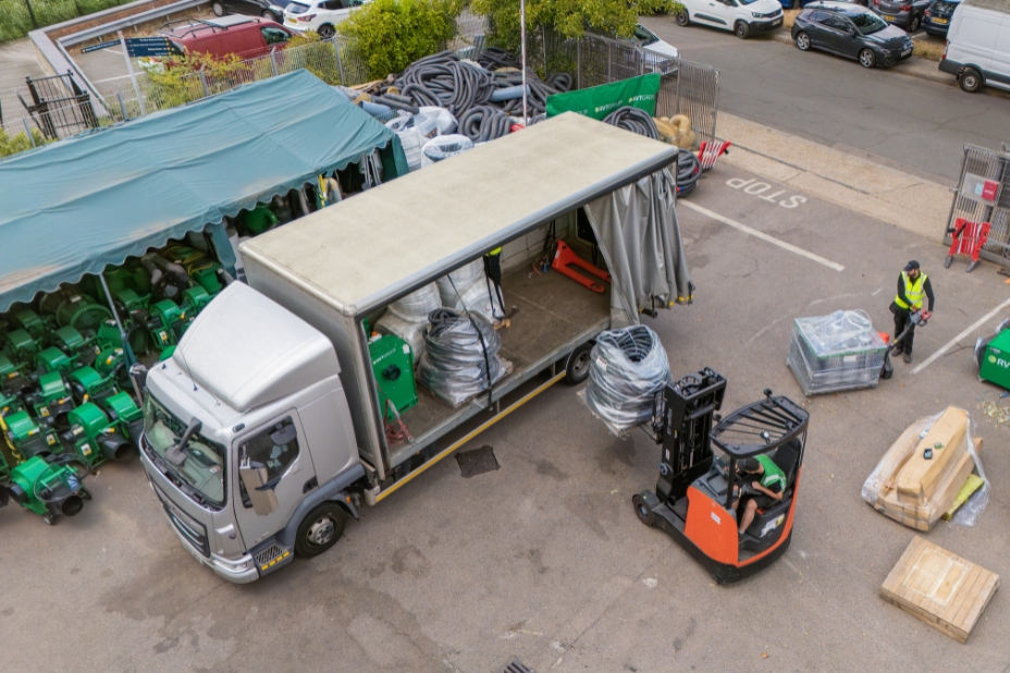 Lorry being loaded at RVT Group