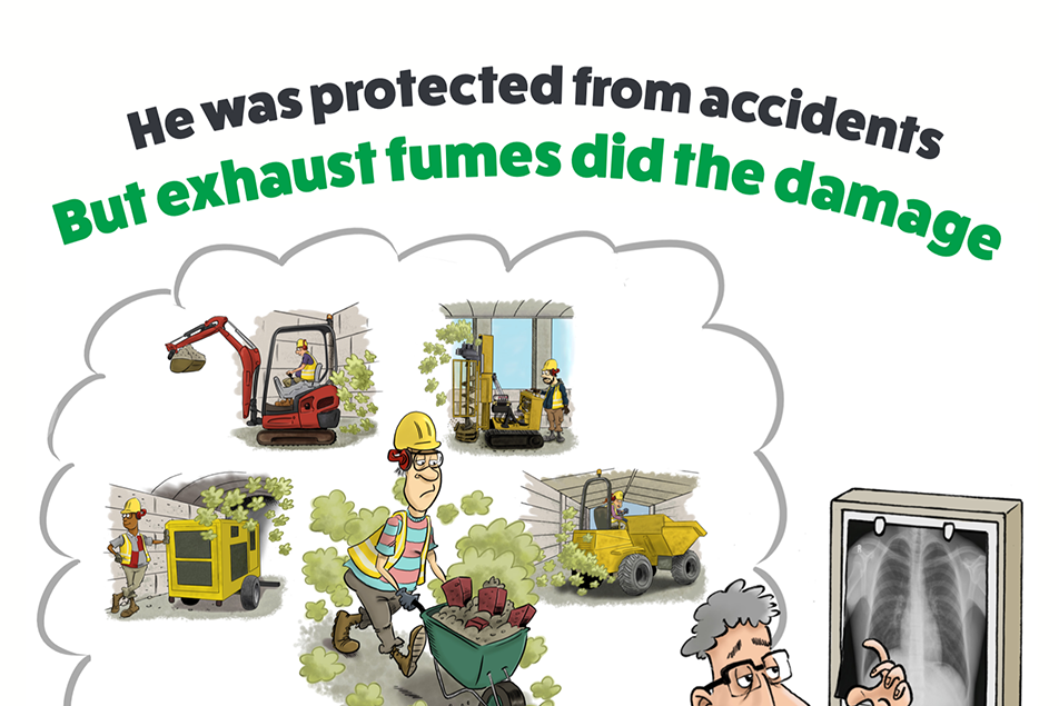 Exhaust Fume Hazards Cartoon Free Poster RVT Group