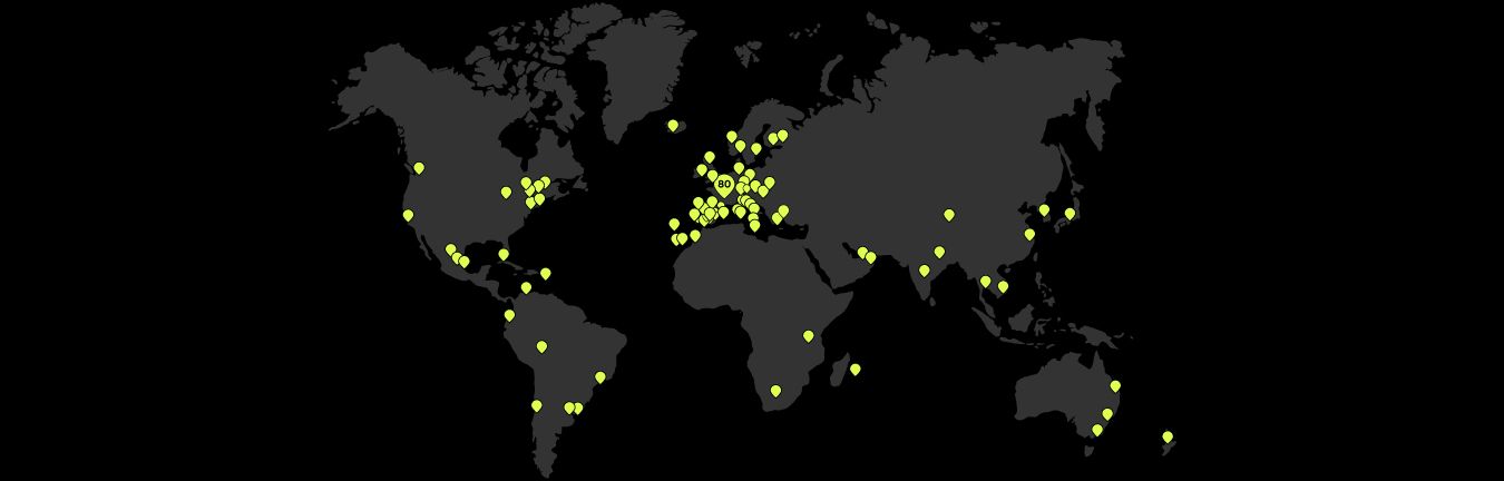 Carte interactive des destinations