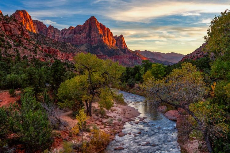 Coucher de soleil sur le Watchman Trail