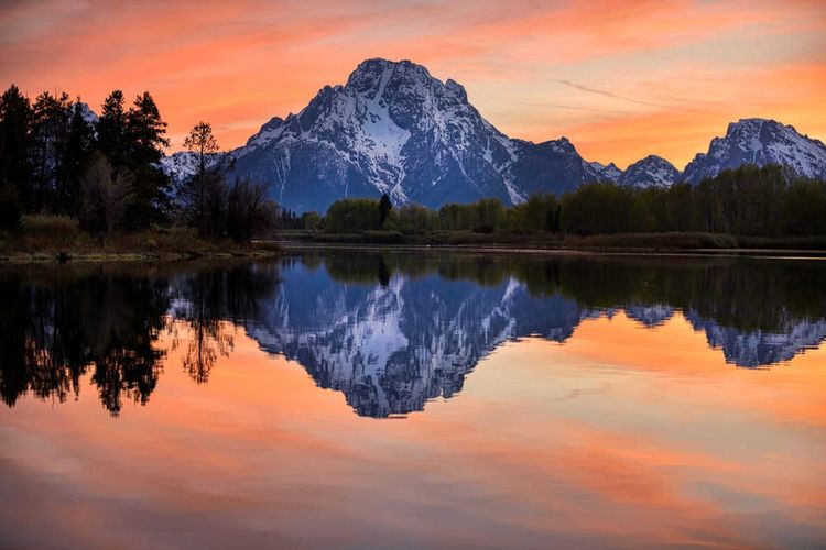 Oxbow Bend au coucher du soleil