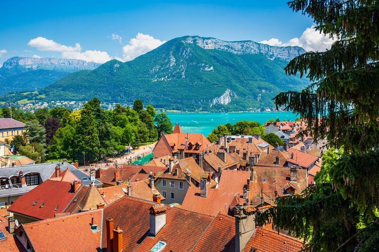 Lac d'Annecy vue aérienne