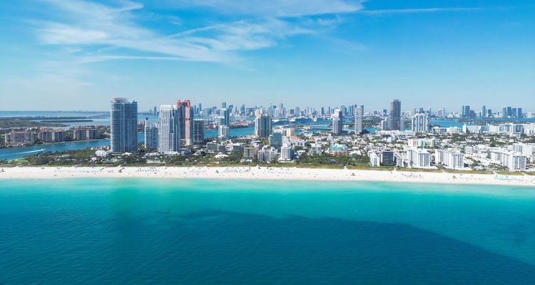 Vue aérienne Miami Beach