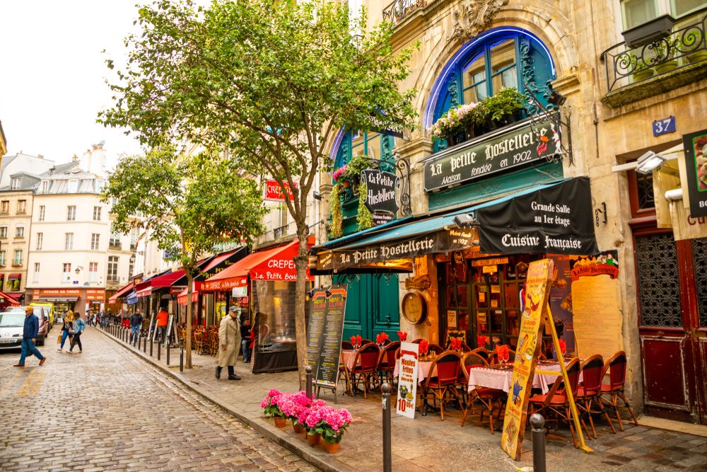 Paris,,France, ,24.04.2019:,Latin,Quarter.,Narrow,Street,Of,Paris