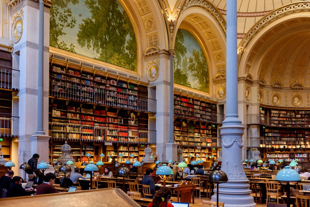 Paris, ,March,30,,2018:,Interior,Of,The,National,Library