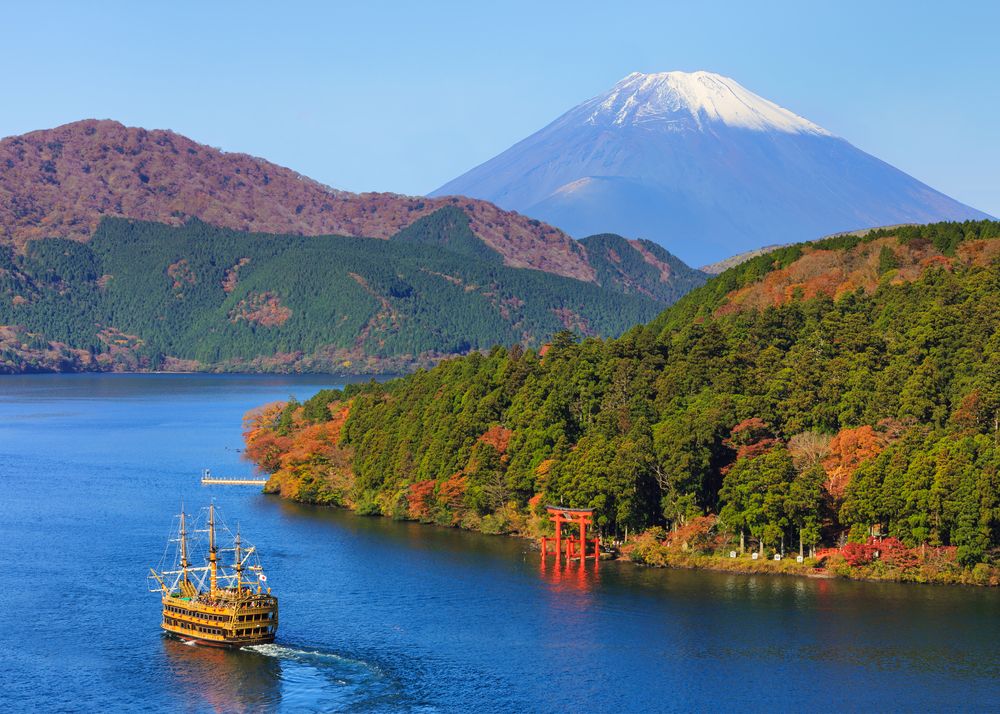 Mountain,Fuji,And,Lake,Ashi,With,Hakone,Temple,And,Sightseeing