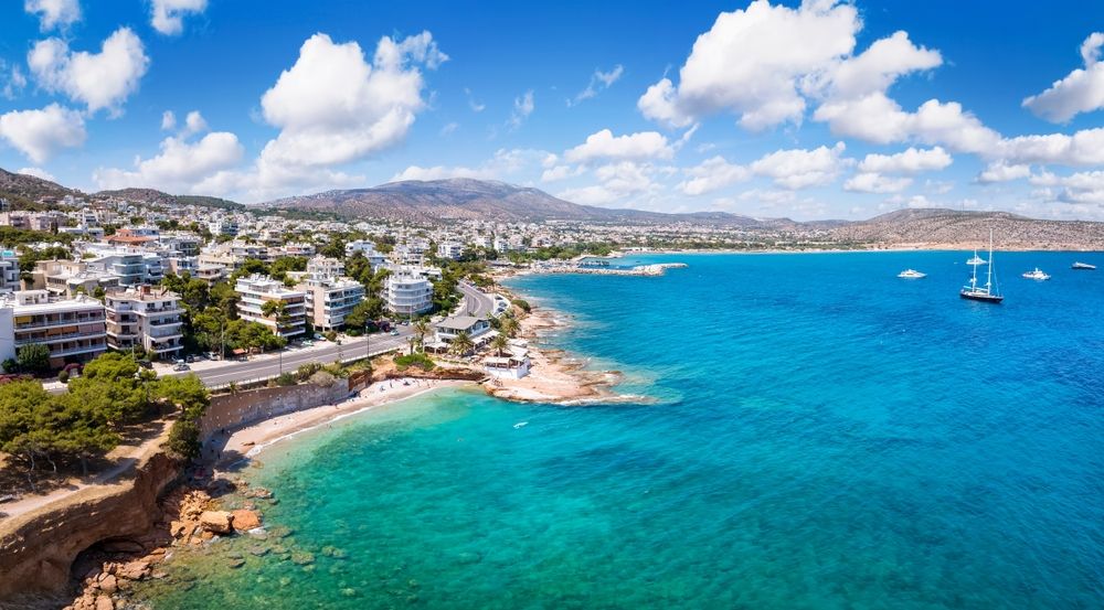 Panoramic,View,Of,The,Popular,Seaside,Resort,Varkiza,,South,Athens