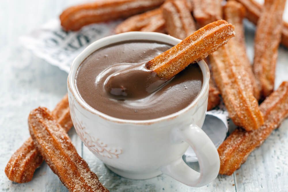 madrid specialties churros con chocolate churros with chocolate