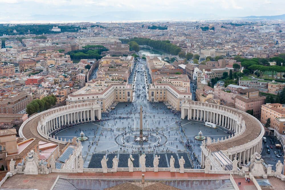 St. Peter's Square in Rome, the most famous in the Vatican