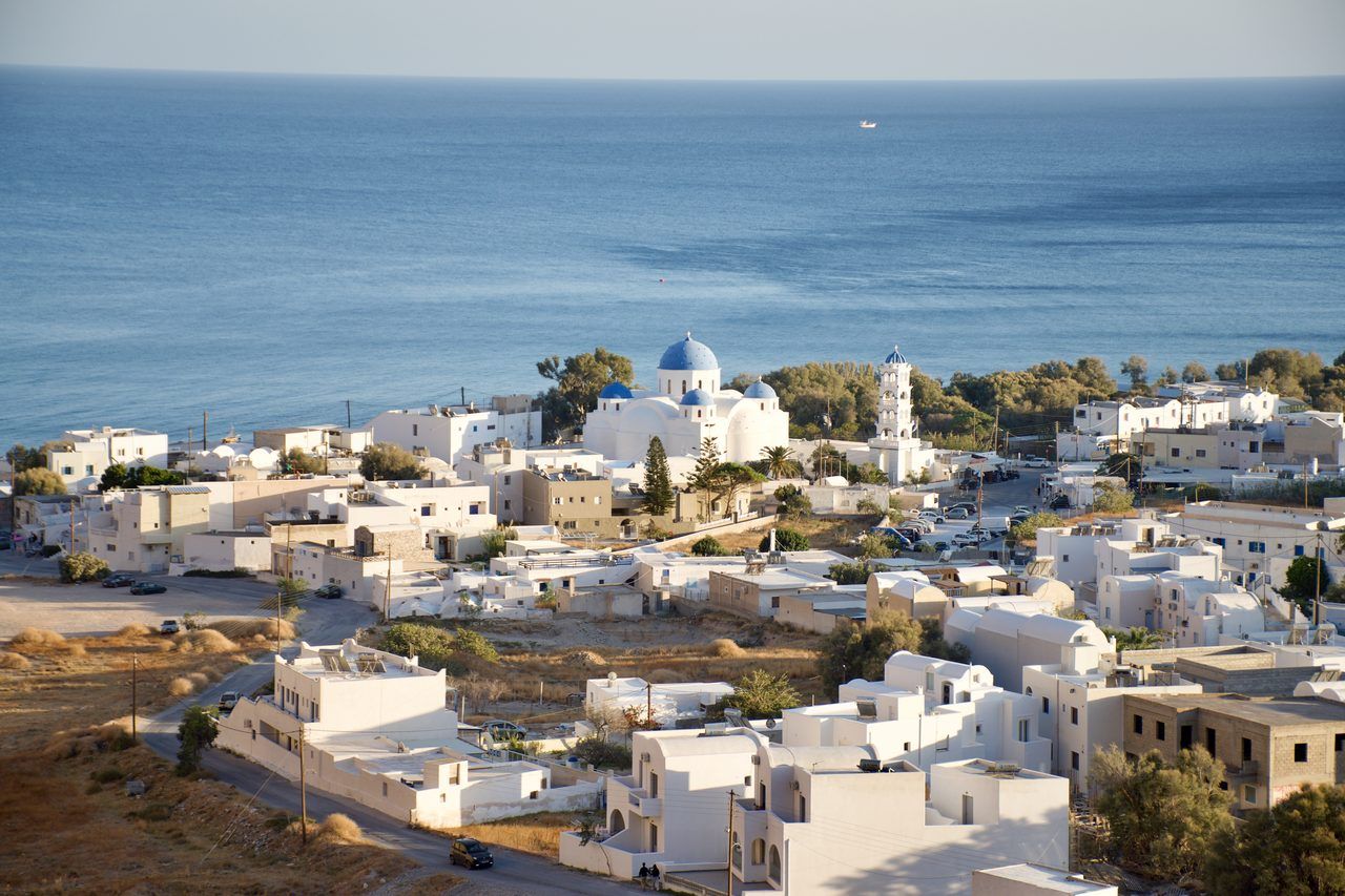plage de Perissa Santorin