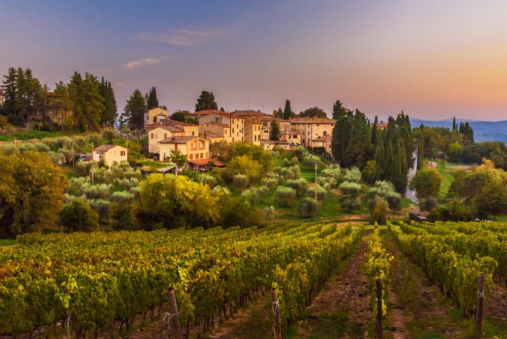 The most beautiful villages of the Chianti valley around Siena