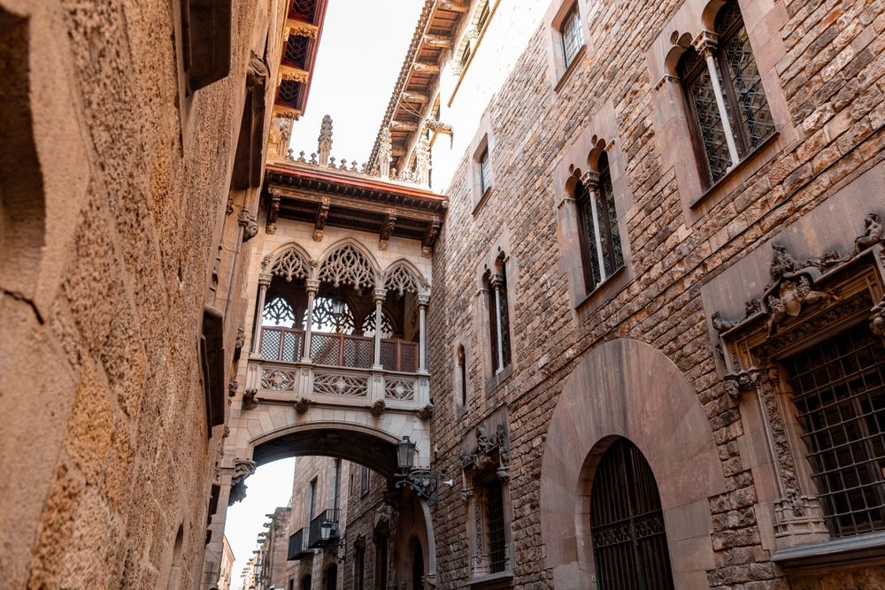 Barcelona's,Gothic,Quarter,,El,Pont,Del,Bisbe,Was,Built,For