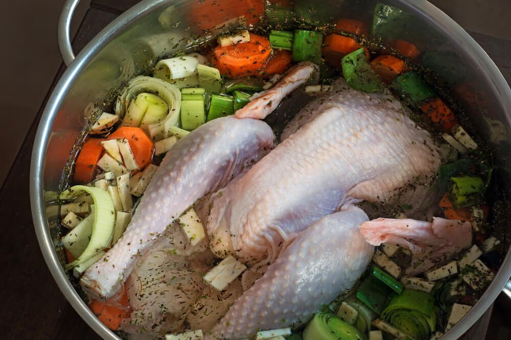 gallina en olla