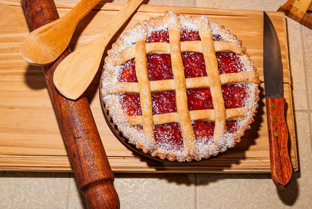 Close up,Of,A,Warm,Homemade,Pasta,Frola,Tart,Filled,With