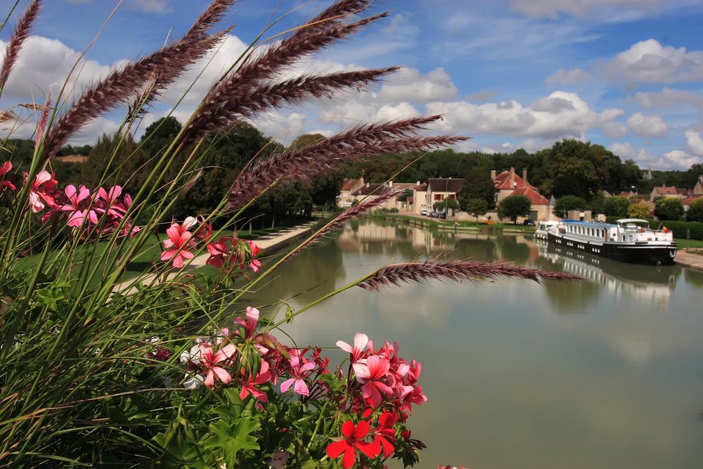 View,From,The,Bridge,On,The,Canal boat,With