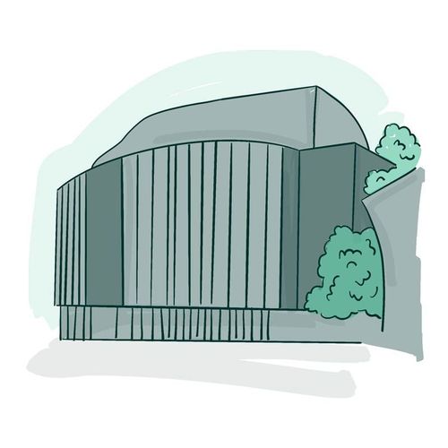 Between a Theater and a Medical Building