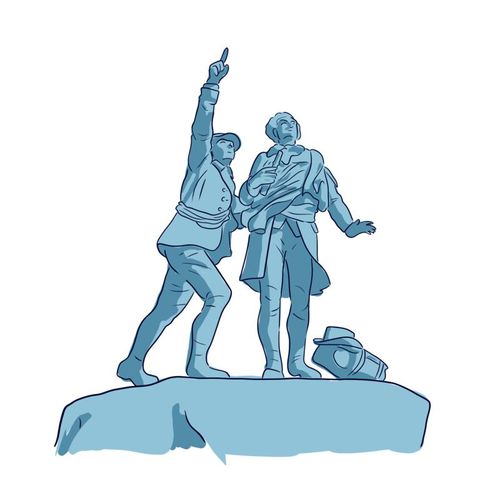 Statue de Horace Bénédict de Saussure et Jacques Balmat