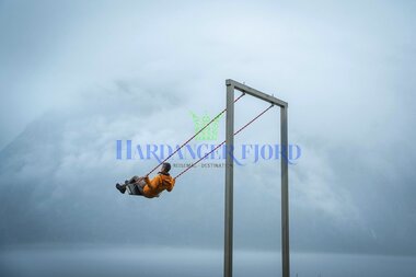 Huska i Ostangen park i Eidfjord