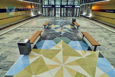 Kunstverket Melkeveien på bybanestoppet ved Haukeland sjukehus