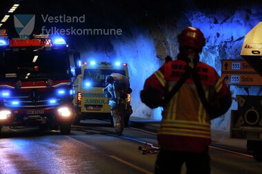 Beredskapsøving i tunnel
