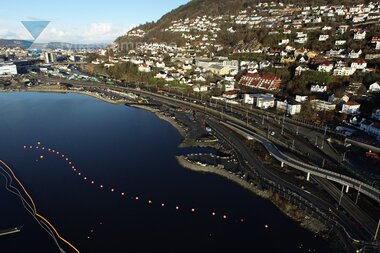 Dronebilete frå bybaneutbygginga