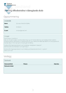Høyring tilbodsstruktur vidaregåande skule