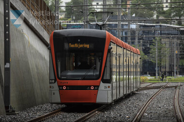 Første testkjøring med bybanen til Fyllingsdalen - Kronstad