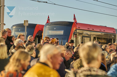 Biletet er frå markeringa av ferdig bybanelinje 2 til Fyllingsdalen 18. november 2022