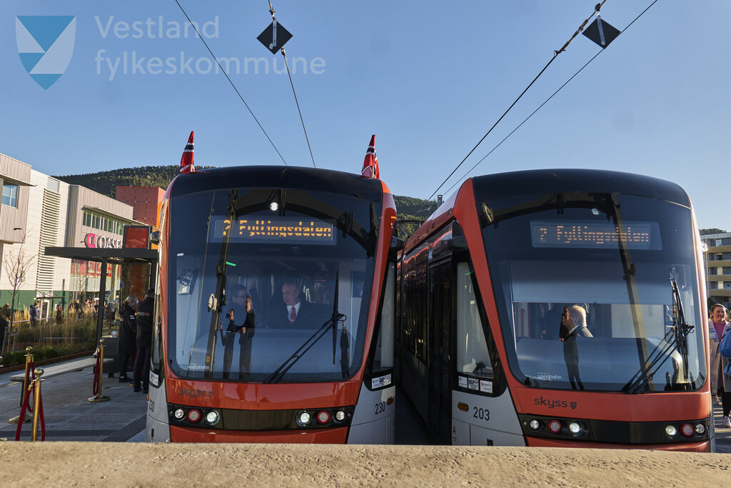 Biletet er frå markeringa av ferdig bybanelinje 2 til Fyllingsdalen 18. november 2022