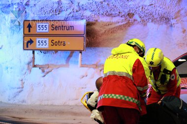 Beredskapsøving i tunnel