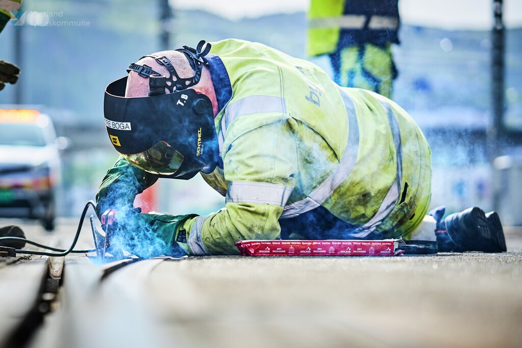 Sveising av skjener ved Nonneseter