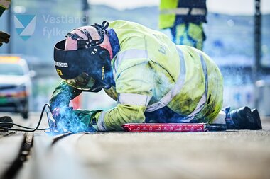 Sveising av skjener ved Nonneseter