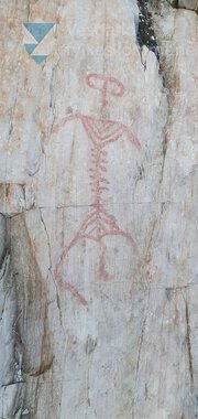 Helleristning av menneskefigur på Vingen helleristningsfelt 