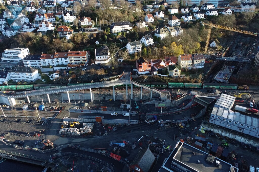 Dronebilete frå bybaneutbygginga
