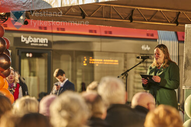 Biletet er frå markeringa av ferdig bybanelinje 2 til Fyllingsdalen 18. november 2022