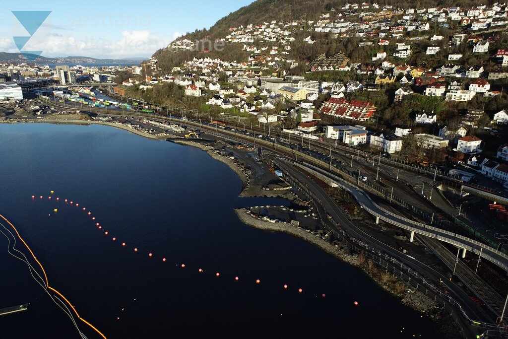 Dronebilete frå bybaneutbygginga