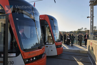 Biletet er frå markeringa av ferdig bybanelinje 2 til Fyllingsdalen 18. november 2022
