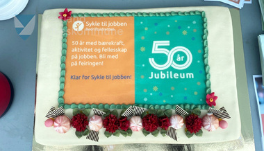 Sykle til jobben kake 50 år