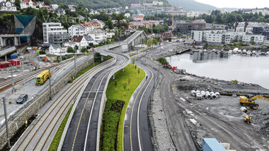 Bybanetrase langs Store lungegårsvann