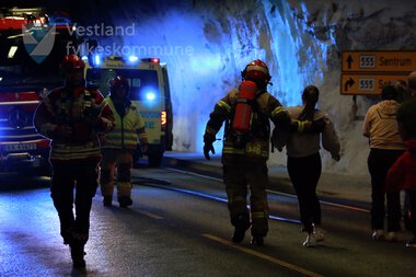 Beredskapsøving i tunnel
