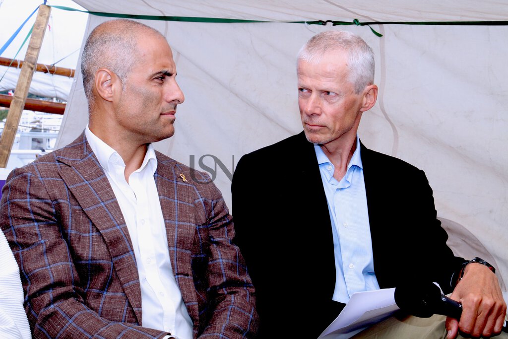 Arendalsuka 2024 – stortingsrepresentant Mahmoud Farahmand og Nav-direktør Hans Christian Holte 