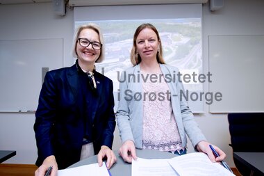 Rektorene Pia Bing-Jonsson og Marit Hagen Øygarden