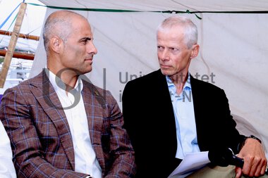 Arendalsuka 2024 – stortingsrepresentant Mahmoud Farahmand og Nav-direktør Hans Christian Holte 