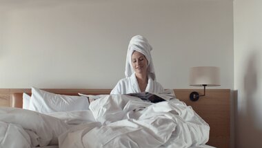 Double bed with person