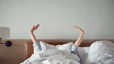 Double bed with person