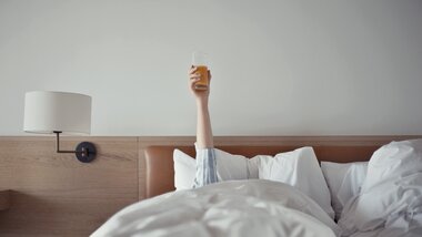 Double bed with person